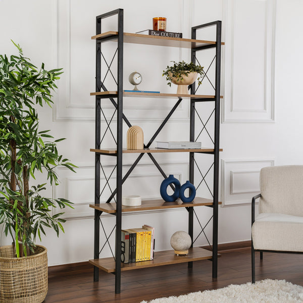 Industrial 5-Tier Bookshelf - Karrari