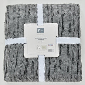 Karaca Home Cable Knit Throw – Grey, Oeko-Tex Certified Soft & Stylish Comfort - Karrari