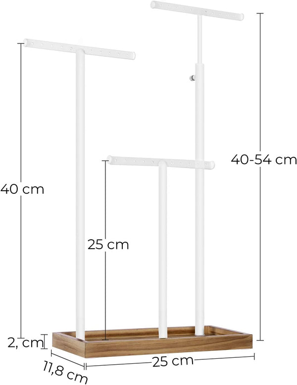 2-in-1 Jewellery Display Stand - Adjustable T-Bars & Tray - Karrari