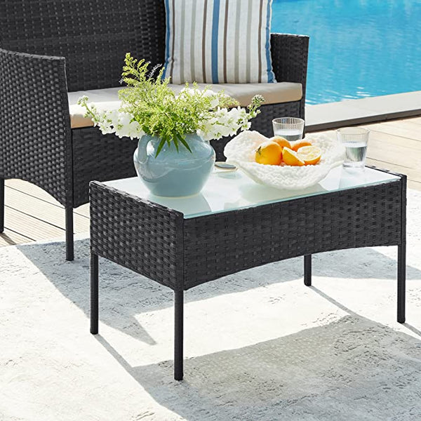 Outdoor Patio Furniture Set – Polyrattan Chairs & Table - Karrari