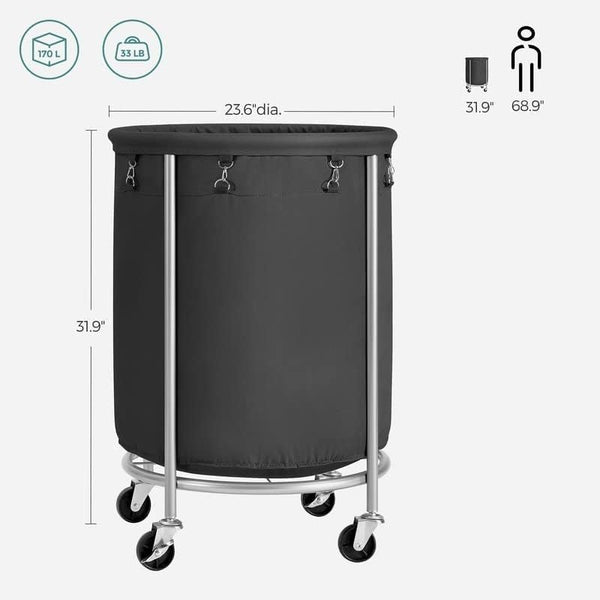 170L Laundry Basket - Wheels & Removable Bag - Karrari