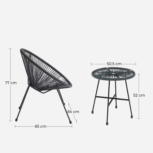 Outdoor Furniture Set – Table & 2 Chairs - Karrari