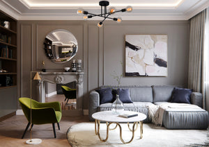 Industrial 6-Light Ceiling Lamp – Clear Glass - Karrari