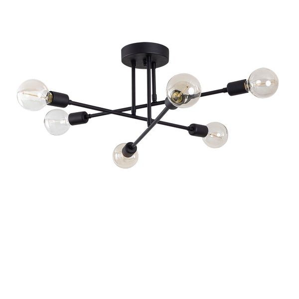 Industrial 6-Light Ceiling Lamp – Clear Glass - Karrari