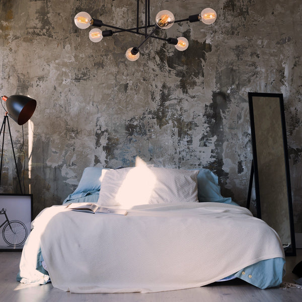 Industrial 6-Light Ceiling Lamp – Clear Glass - Karrari