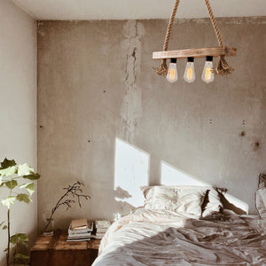 Rustic Rope Pendant Light – 3-Light - Karrari