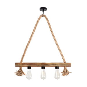 Rustic Rope Pendant Light – 3-Light - Karrari