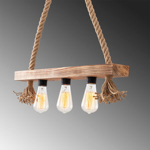 Rustic Rope Pendant Light – 3-Light - Karrari