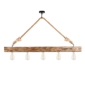 Rustic 5-Light Wood Beam Chandelier - Karrari