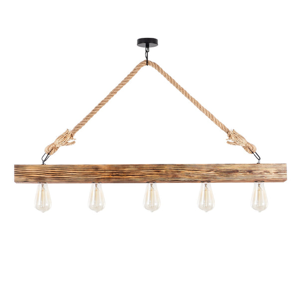 Rustic 5-Light Wood Beam Chandelier - Karrari