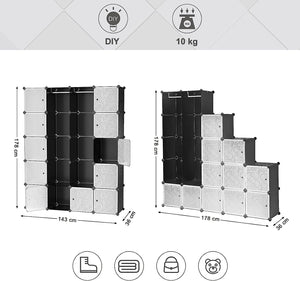 Portable Wardrobe Closet with Rails – Black - Karrari