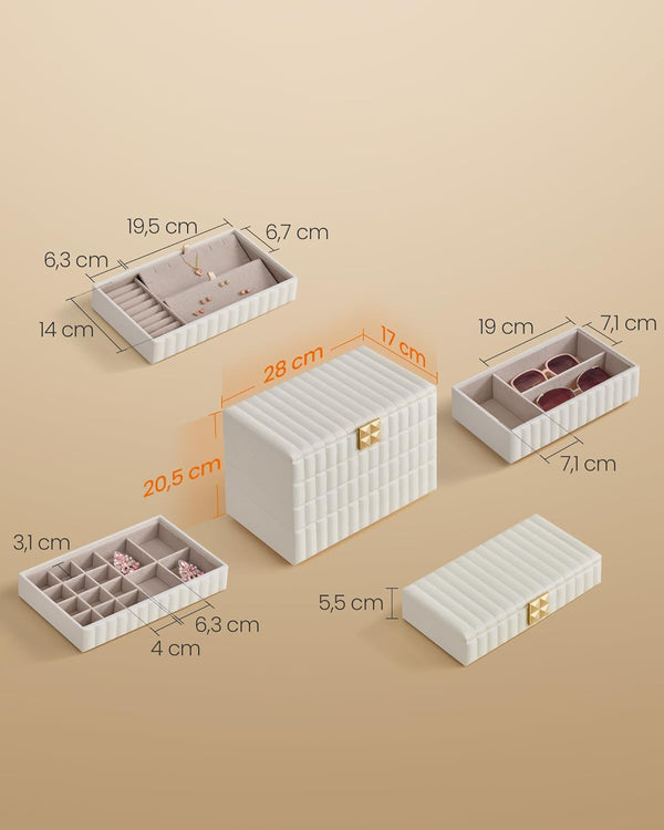 Jewellery Organizer, 4-Tier with Mirror - Karrari