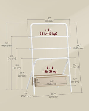 Foldable Towel Rack - Hooks & Basket - Karrari