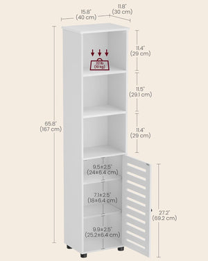 Tall Bathroom Cabinet with Shelves - Karrari