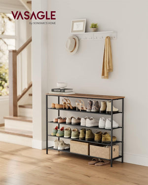 Steel Frame Shoe Storage Rack with 4 Fabric Shelves - Karrari