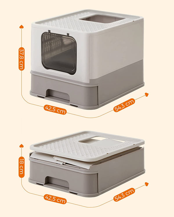 Cat Litter Tray with Lid & Scoop (Leak-Proof) - Karrari