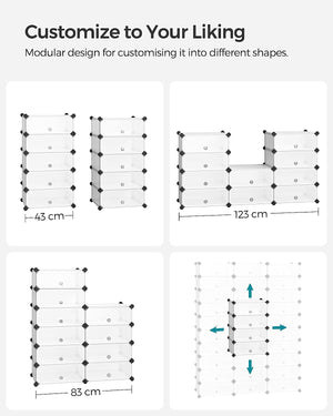 10-Tier Shoe Rack Organizer with Doors (20 Pairs) - Karrari