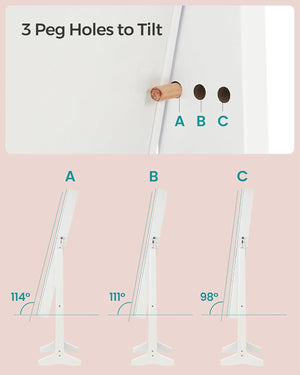 Standing Mirror Jewellery Cabinet Armoire - Lockable - Karrari