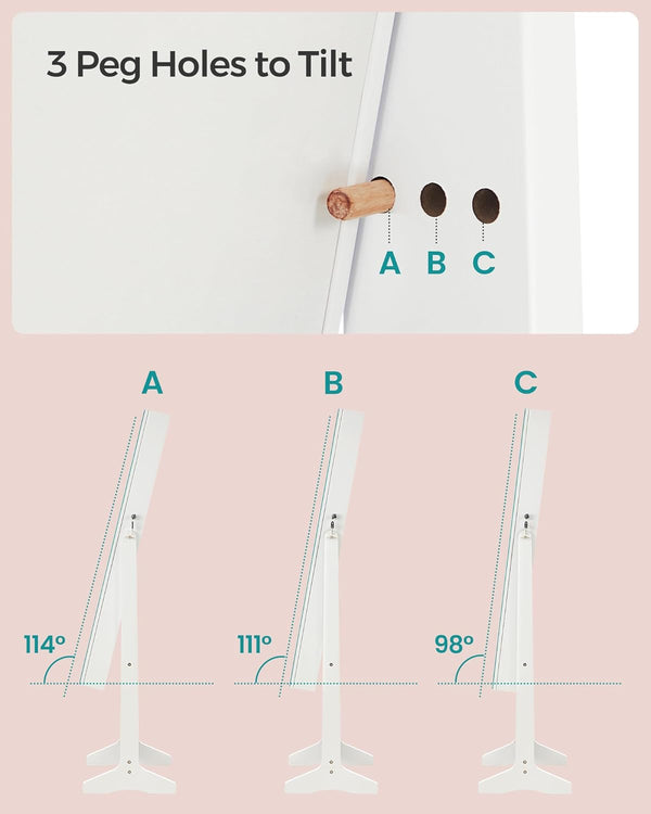 Standing Mirror Jewellery Cabinet Armoire - Lockable - Karrari