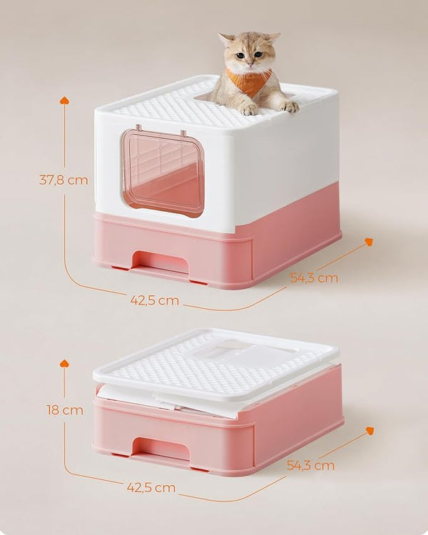 Cat Litter Tray - Lid & Scoop (Leak-Proof) - Karrari