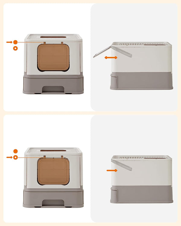 Cat Litter Tray with Lid & Scoop (Leak-Proof) - Karrari