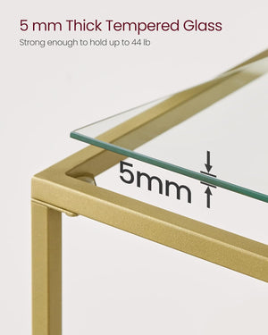 Gold Console Table with Glass - Karrari