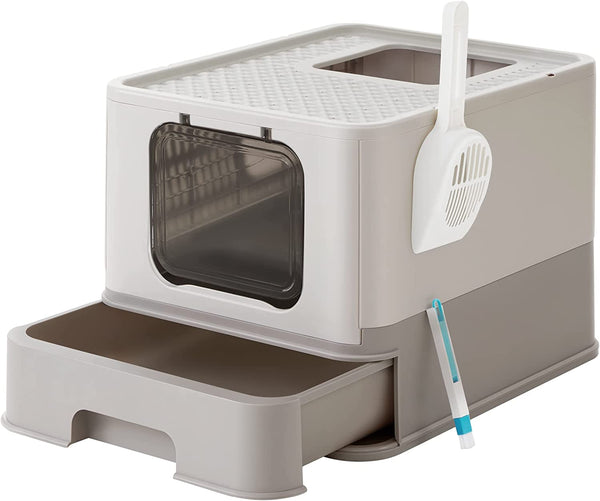 Cat Litter Tray with Lid & Scoop (Leak-Proof) - Karrari