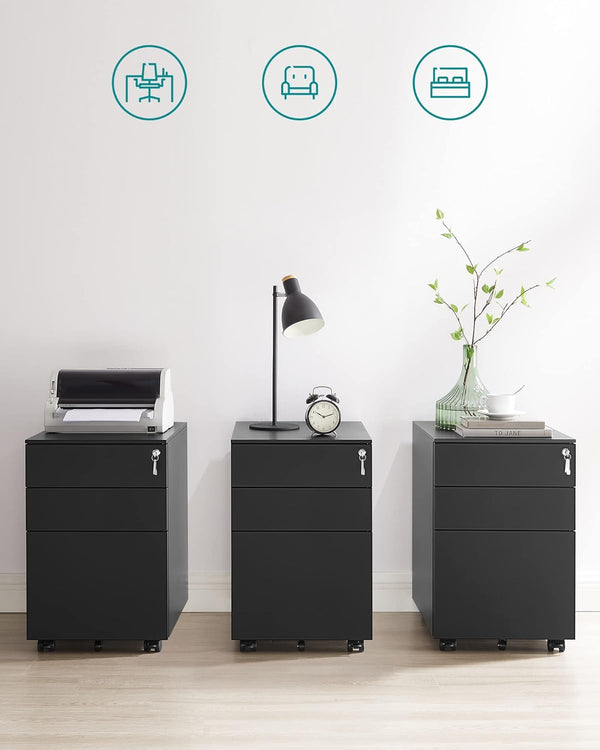 3-Drawer Filing Cabinet with Lock - Karrari