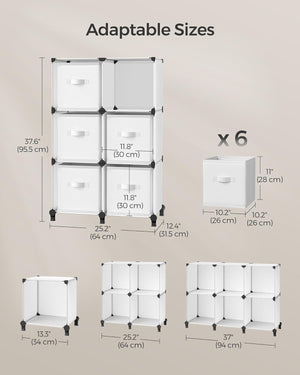 Customizable 6-Cube Fabric Storage Shelves - Karrari