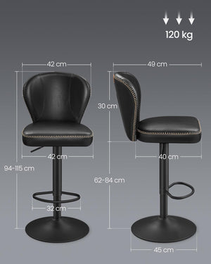 Set of 2 Adjustable Bar Stools - Karrari