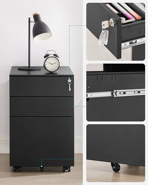 3-Drawer Filing Cabinet with Lock - Karrari