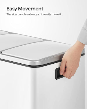 Triple Kitchen Recycling Bin 3×18L (White, Soft-Close) - Karrari