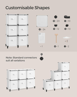 Customizable 6-Cube Fabric Storage Shelves - Karrari