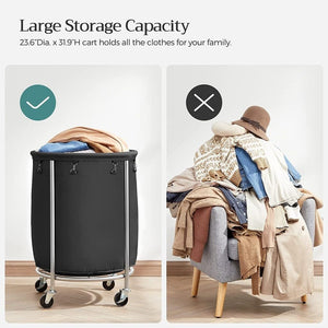 170L Laundry Basket - Wheels & Removable Bag - Karrari