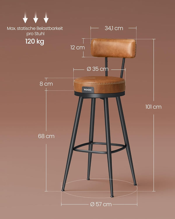 Swivel Faux Leather Bar Stools Set - Karrari