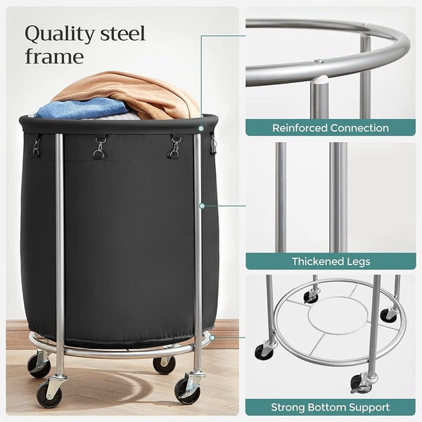 170L Laundry Basket - Wheels & Removable Bag - Karrari