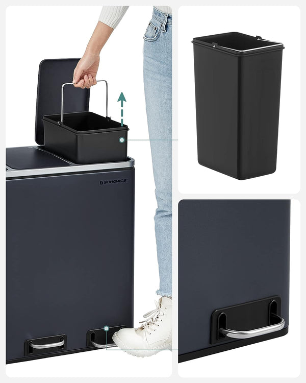 3-Compartment Recycling Bin 3×18L - Karrari