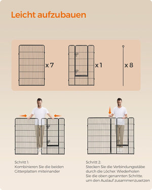 Portable Dog Playpen with 8 Mesh Panels & Latches - Karrari