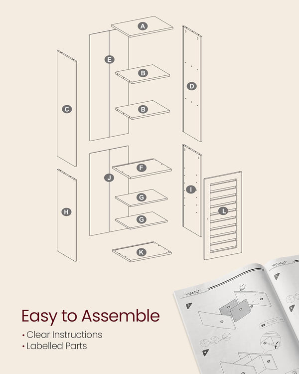 Tall Bathroom Cabinet with Shelves - Karrari