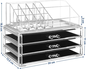 2-Piece Makeup Organizer with Drawers & Compartments - Karrari