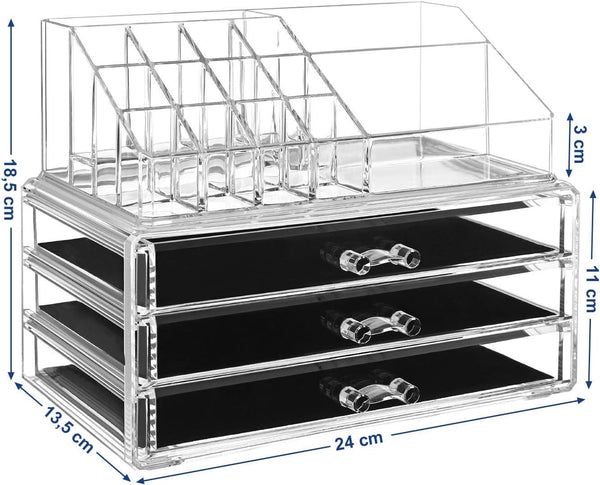 2-Piece Makeup Organizer with Drawers & Compartments - Karrari