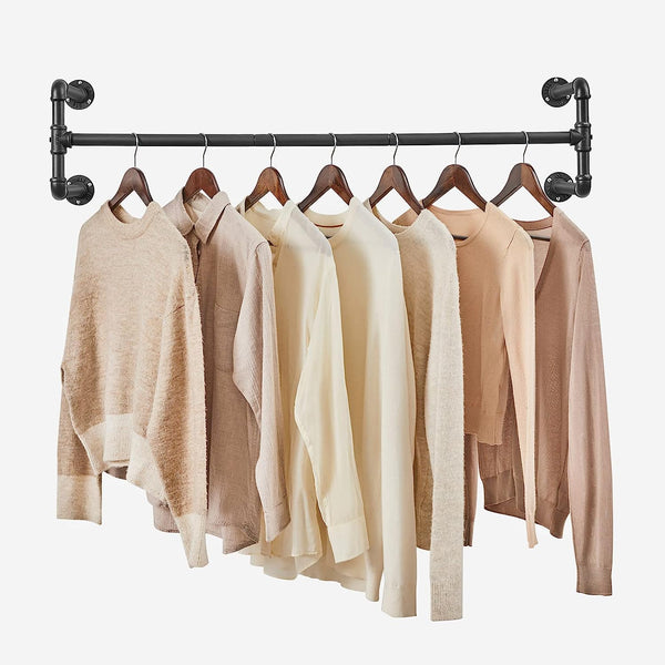 Set of 2 Wall-Mounted Industrial Pipe Clothes Racks - Karrari