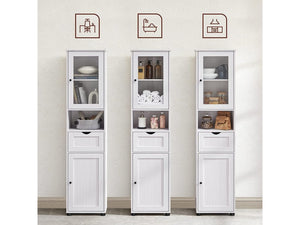 Freestanding Bathroom Cabinet with Glass Door - Karrari