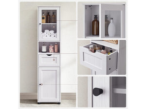 Freestanding Bathroom Cabinet with Glass Door - Karrari