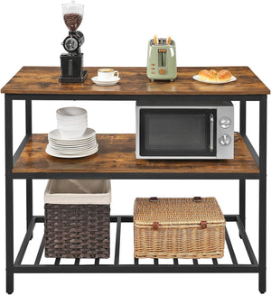 Baker’s Rack Kitchen Island with Countertop - Karrari
