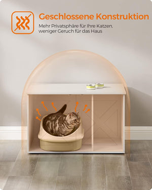Cat Litter Box Enclosure Furniture with Removable Divider - Karrari