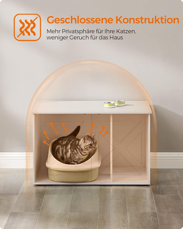 Cat Litter Box Enclosure Furniture with Removable Divider - Karrari