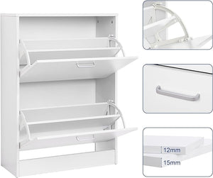 Shoe Cabinet with 2 Flip Doors (Fits 8–12 Pairs) - Karrari