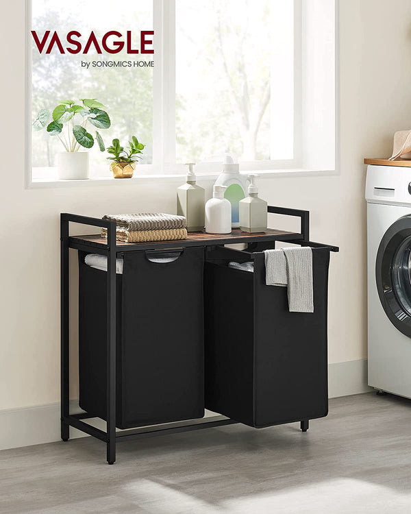 Laundry Basket with Shelf and Pull-Out Bags - Karrari