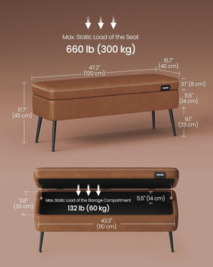Mid-Century Modern Storage Ottoman Bench - Karrari